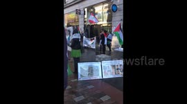 UK: Protest in support of Palestine Outside Barclays, Glasgow