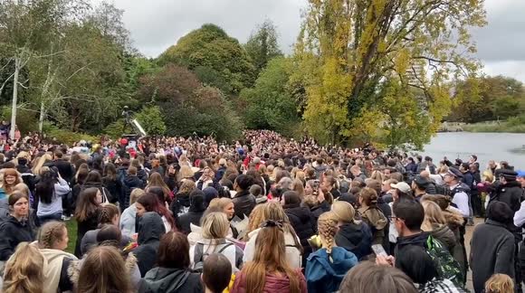 Huge crowds of Liam Payne fans hold a vigil for the One Direction singer in Hyde Park, London