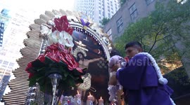 US: Religious procession honored The Lord of Miracles of Miracle of Peru