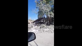 Lebanon: A view of the town of Maroub in the Tyre district after it was attacked by Israel