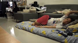 Pet owner hilariously tries to eat snacks without rousing her dog