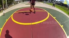 US: Sheriff's Deputy Takes on 11-Year-Old in Friendly Hoop Duel at Jackson Springs Park