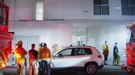 US, Los Angeles: West Los Angeles Major Flooding at Housing For Homeless Individuals