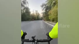 Kazakhstan: Cyclist Crashes Into Bulldozer