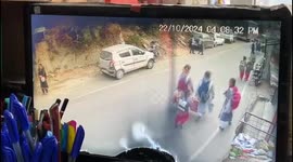 Shocking Collision Between Motorcycle and Car Caught on CCTV in Chamba, Himachal Pradesh