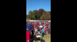 Large crowd gathers before Trump rally in Duluth, Georgia