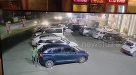 Dramatic Footage Shows Speeding Car Crashing into Six Vehicles, Injuring Pedestrian on National Highway 9