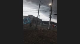 Strong winds disrupt roadways in Gravataí, Brazil