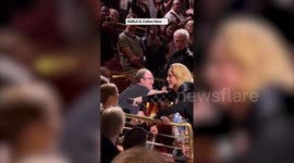 Adele bursts into tears as she hugs Celine Dion at Las Vegas show