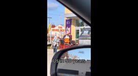 Grandma and Grandpa Roll Around In 3-Wheeled Vehicle