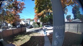 Us running to the car to go track down porch pirate