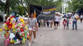 Miss Earth beauty queen hopefuls protest over plastic waste