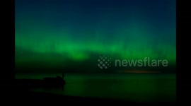 4K Time Lapse of Aurora Borealis Over Lake Erie, Pennsylvania on May 10, 2024