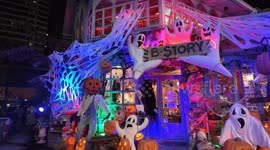 Halloween displays continue in Bangkok,Thailand at the B-Story Cafe