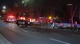 US, Los Angeles: La Mirada Driver Trapped After Crashing into Tree