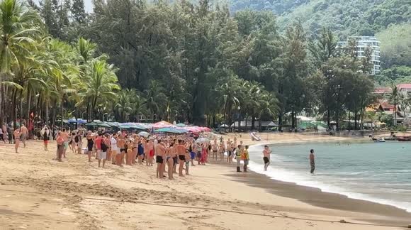 Tourists flee in panic when huge python appears on Thai beach - Buy ...