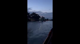 Wooden drag boat bursts into flames in canal