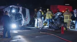 US, Los Angeles: Hawthorne Physical Rescue 3 Transported After Freeway Crash