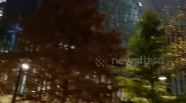 Stand Up To Racism protest outside the UK US Embassy after Donald Trump's victory