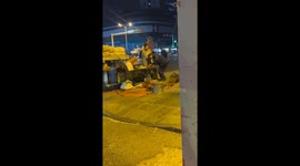 Chestnut explodes on street in Shandong Province, China