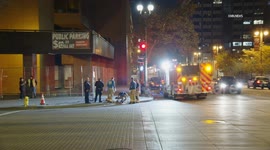 US, Los Angeles: Downtown Los Angeles Vehicle vs Bicyclist Collision