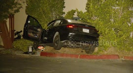 US, Los Angeles: Studio City Stolen Kia Crashes Into Side Of Home