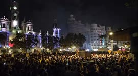 Demonstration in Valencia against government's handling of floods