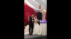 Exclusive: Hilarious front row splash when baby gets drenched at wedding celebration