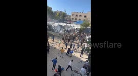 Gaza: Israeli bombing targeted the displaced persons camp on Al-Wahda Street near Al-Yarmouk Stadium in northern Gaza, killing a number of displaced persons there