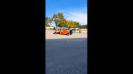 F1 fanatic does donuts in his own Ferarri race car