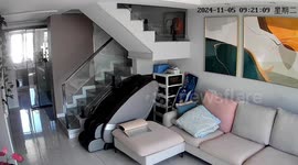 Terrified cat freaks out as glass stair rail suddenly explodes