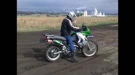 KLR falling down on very very slippery mud