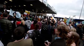 Convoy to Calais, refused entry , protest at Dover,.