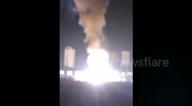 Large fire at power substation in China