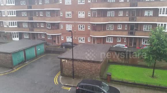 Ridiculously intense rainstorm in London, UK