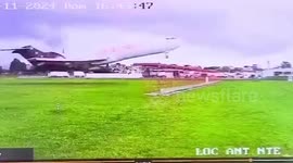 Cargo plane hits airport radio antenna as it takes off in Colombia
