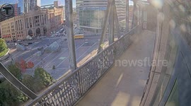US: Boston Woman Dodges Falling Scaffolding Near South Station