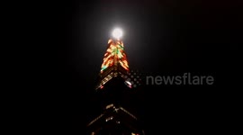 The November Moon also known as the Beaver Moon seen over The Shard