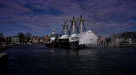 Tug Boat Getting Ready To Move Friendship From Derby Wharf In Salem To Gloucester