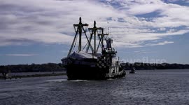 Tug Boat Moving Friendship Past Derby Wharf Light In Salem On Its Way To Gloucester