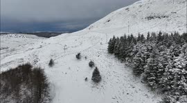 Northern Ireland's snowy landscape captured by drone as cold snap continues