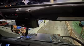 drive test in a jeep in the automobilty show 2024 in Los Angeles convention center