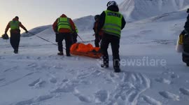 Amazing helicopter rescue following a snowmobile accident in Svalbard