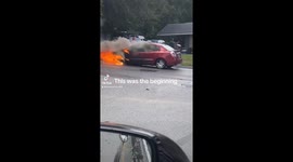 I was coming from the store. And that’s when I saw this car up in flames.