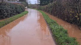 Flooding from the River Lodon near Much Cowarne in Herefordshire on 24th November 2024