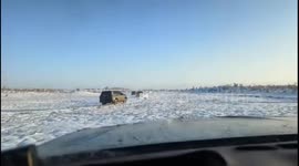 Driver encounters fog while crossing Chinese wilderness