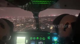 Police helicopter battles Storm Bert turbulence over London