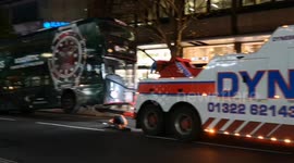A bus breakdown causes chaos in Tottenham Court Road as buses are unable to continue their journeys