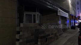 Angry farmers walled up the INRAE headquarter this morning in Paris, 28 November 2024. (INRAE: National Research Institute for Agriculture, Food and the Environment).