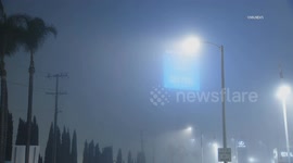 US, Los Angeles: El Monte Overnight Fog on Thanksgiving